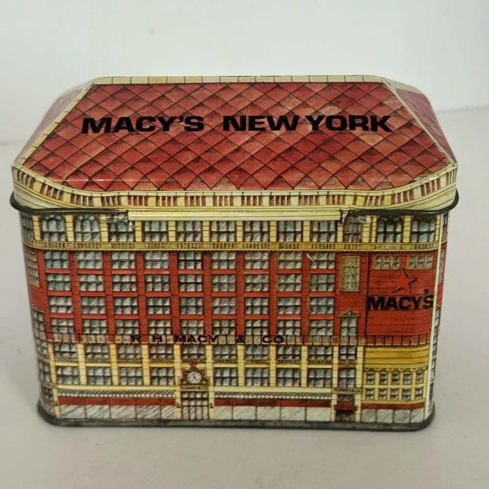 vintage R.H. Macy's & Company New York advertising tin EMPTY